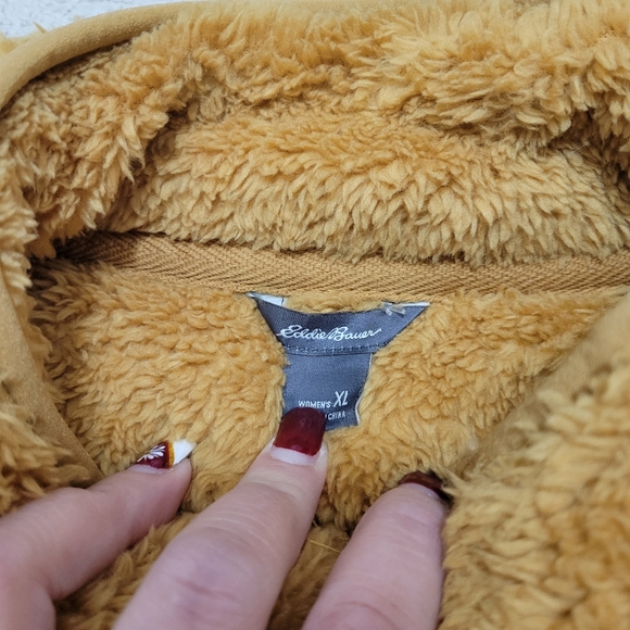 Eddie Bauer Quest Plush Fleece 1/4 Zip Mustard Pullover New With tags - Picture 5 of 9
